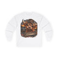 Long Sleeve Tee with Fierce Highland Cow Farmhouse Design