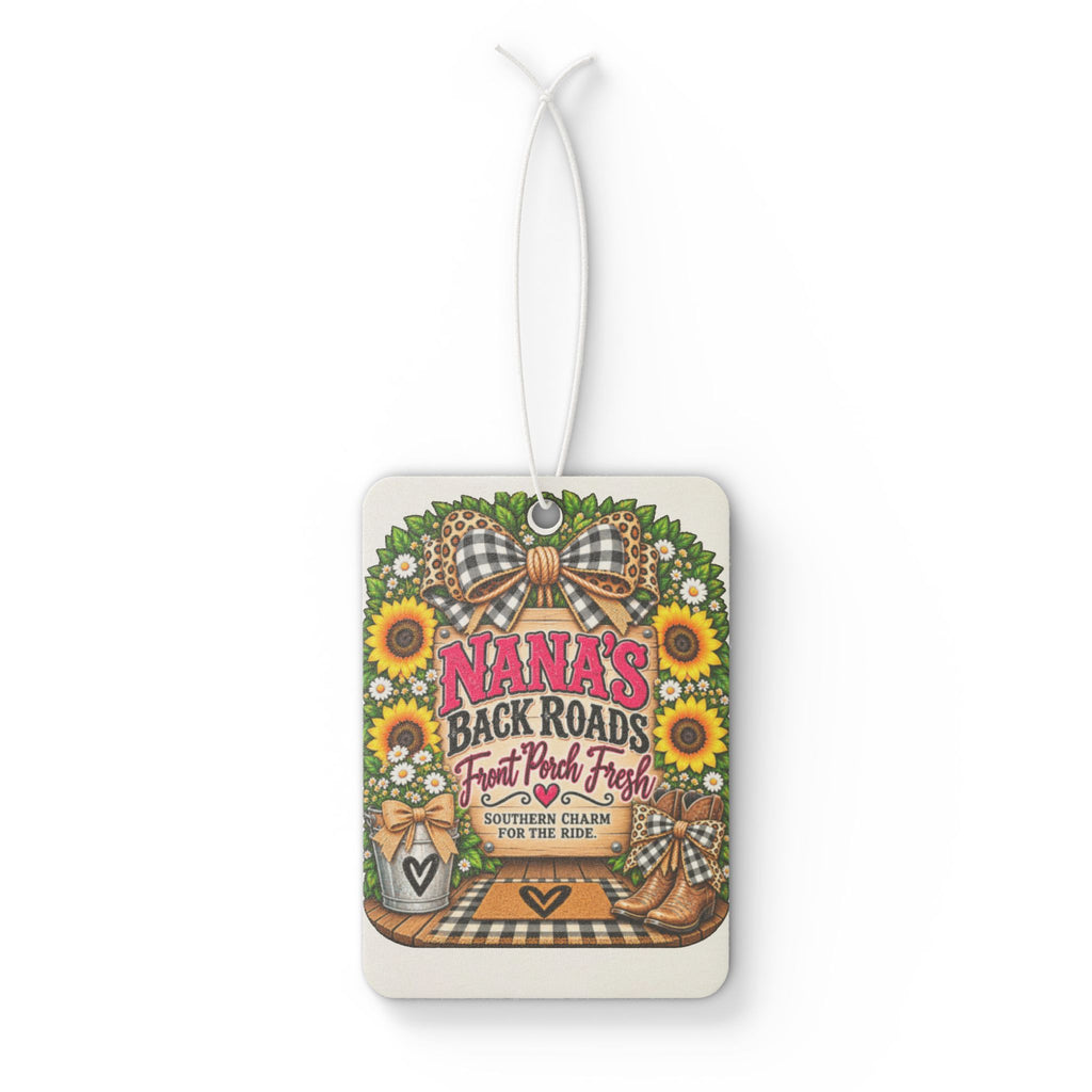 Car Air Freshener — "Nana’s Back Roads: Sweet Porch Porch" Vintage Sunflower Scented Car Air Freshener