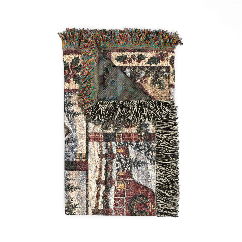 Cozy Winter Village Christmas Woven Blanket