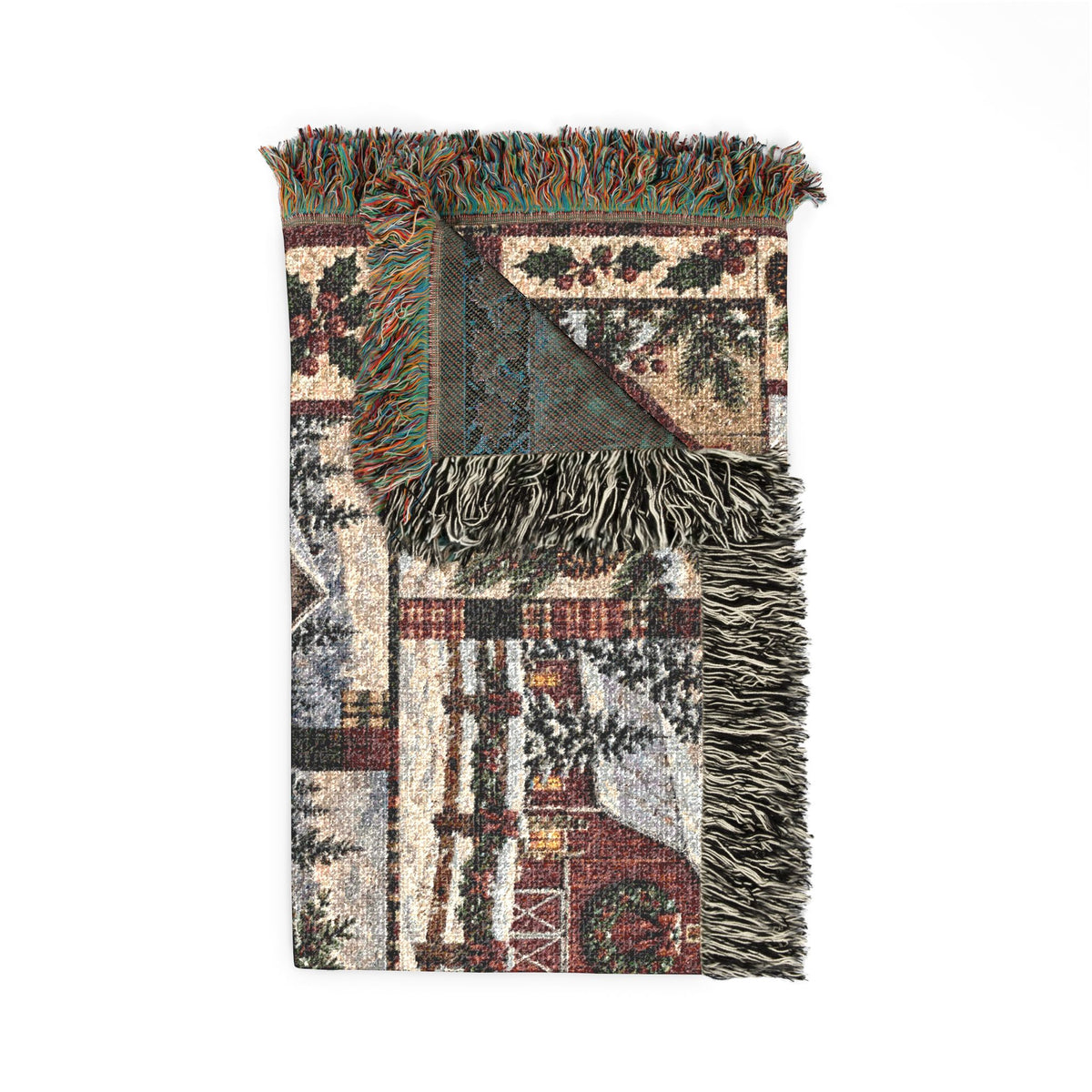 Cozy Winter Village Christmas Woven Blanket