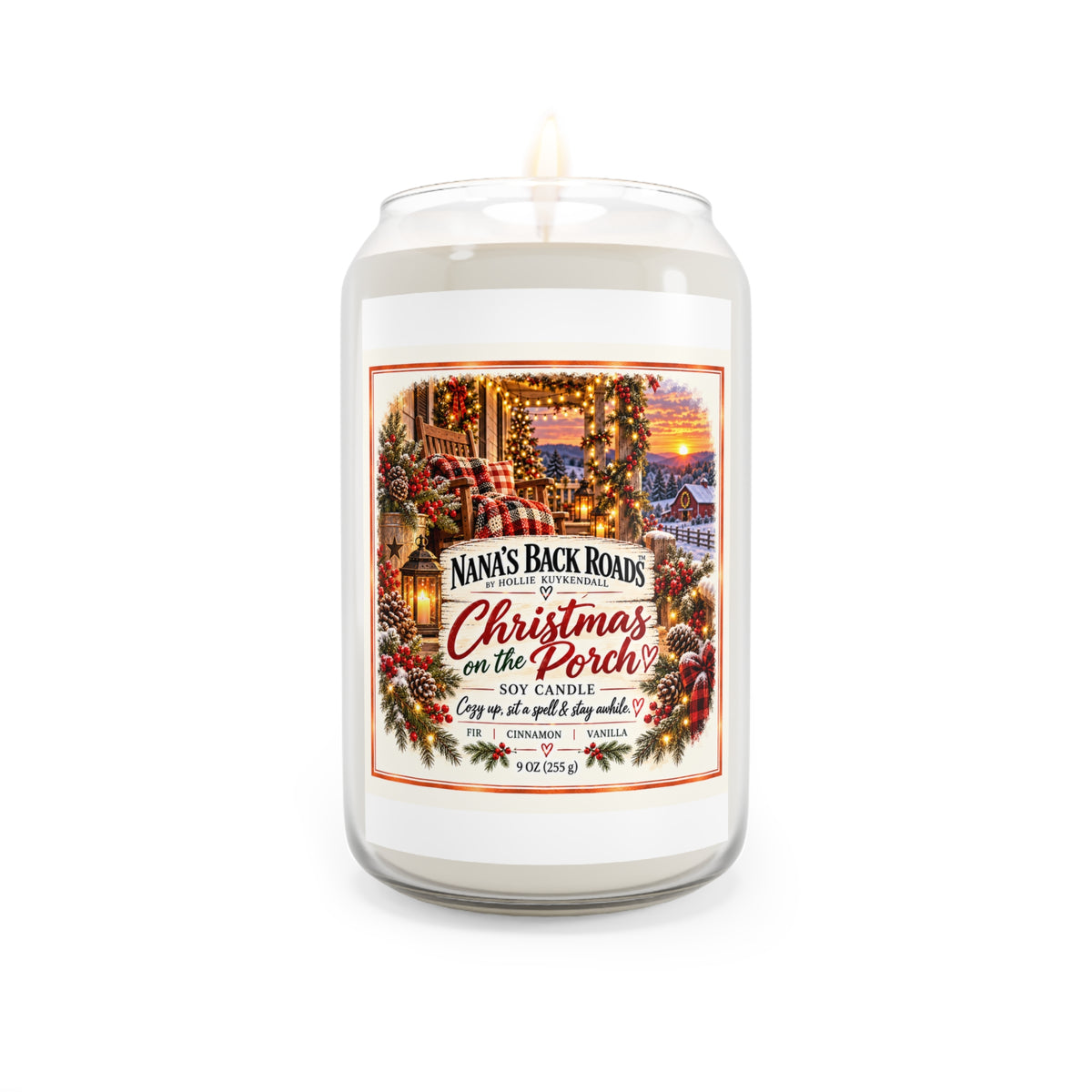 Christmas on the Porch Scented Soy Candle — 13.75 oz (Nana’s Back Roads)