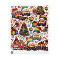 Rainbow Pride Christmas Wrapping Paper – Festive Gnome & Heart Gift Wrap