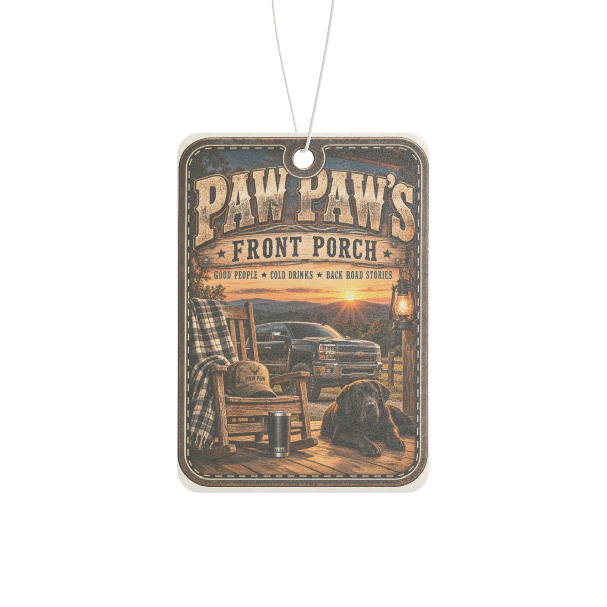 Car Air Freshener — "Paw Paw's Front Porch" Vintage Country Scents Car Air Freshener